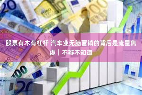股票有木有杠杆 汽车业无脑营销的背后是流量焦虑｜不辩不知道